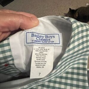 Bailey Boys Green and White Kids Formal Dress